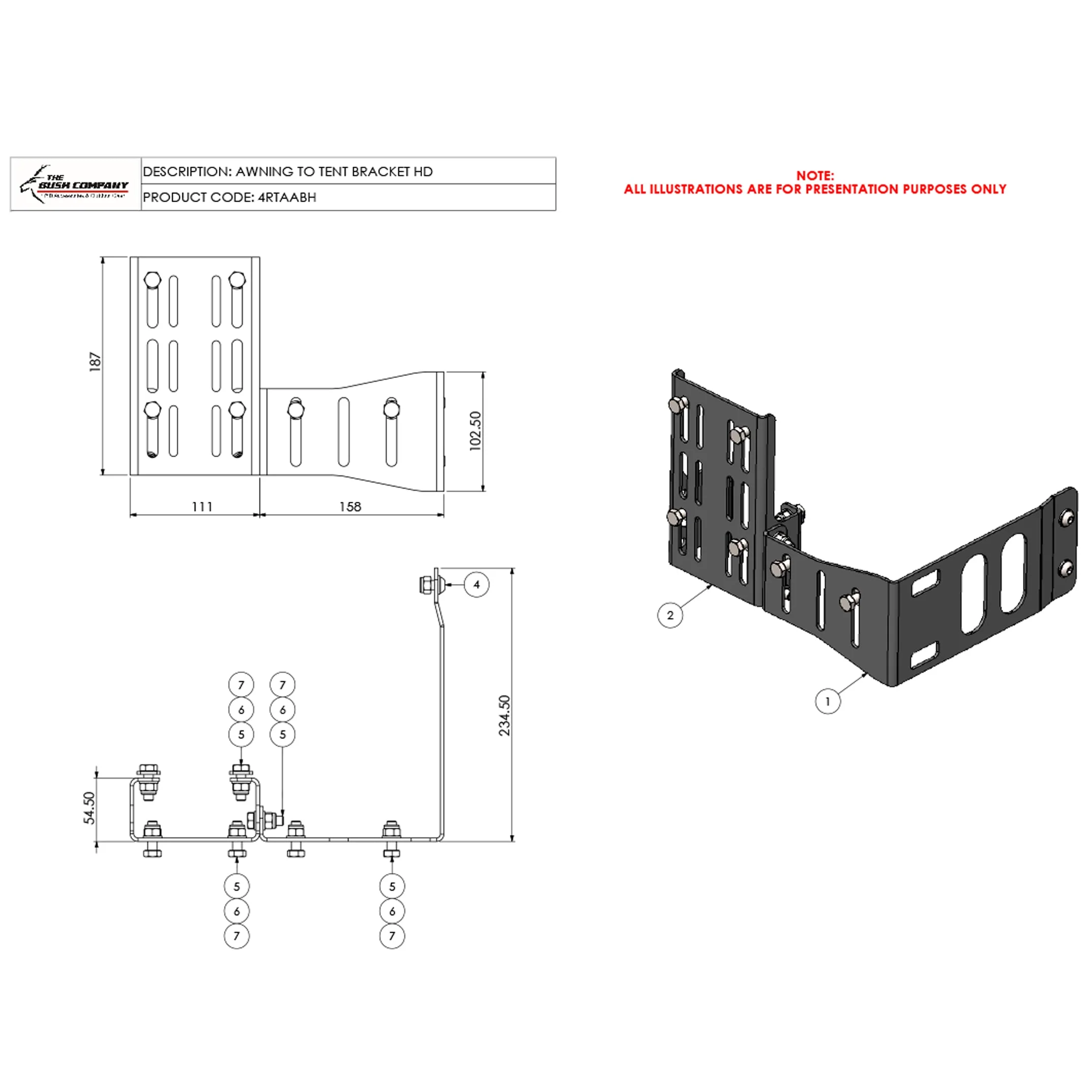 Awning To Tent Bracket 4 Piece - AX27, TX27/MAX, DX27 - Image 9